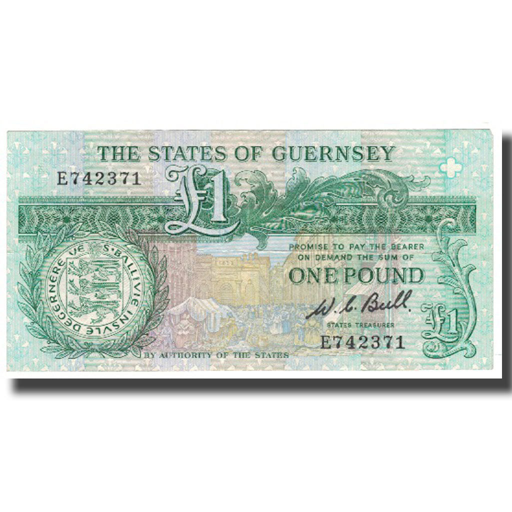Biljet, Guernsey, 1 Pound, KM:48a, TTB