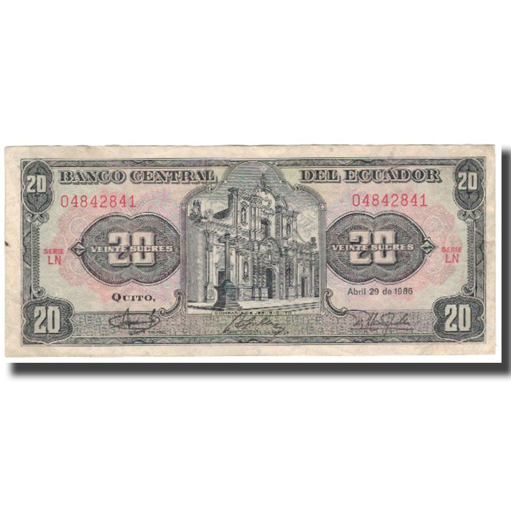 Banknot, Ekwador, 20 Sucres, 1986, 1986-04-29, KM:121Aa, EF(40-45)