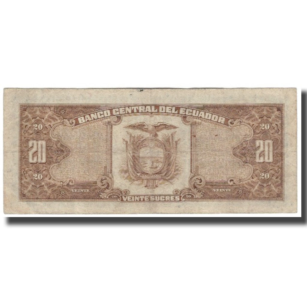 Banknot, Ekwador, 20 Sucres, 1986, 1986-04-29, KM:121Aa, VF(20-25)