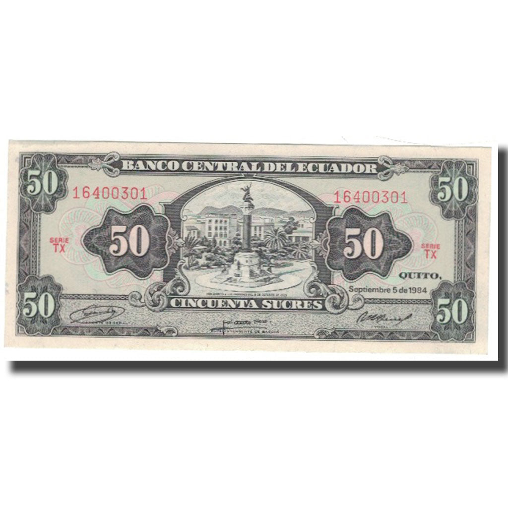Banknote, Ecuador, 50 Sucres, 1984, 1984-09-05, KM:122a, UNC(60-62)