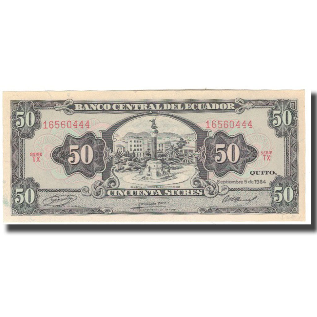 Banknote, Ecuador, 50 Sucres, 1984, 1984-09-05, KM:122a, UNC(60-62)