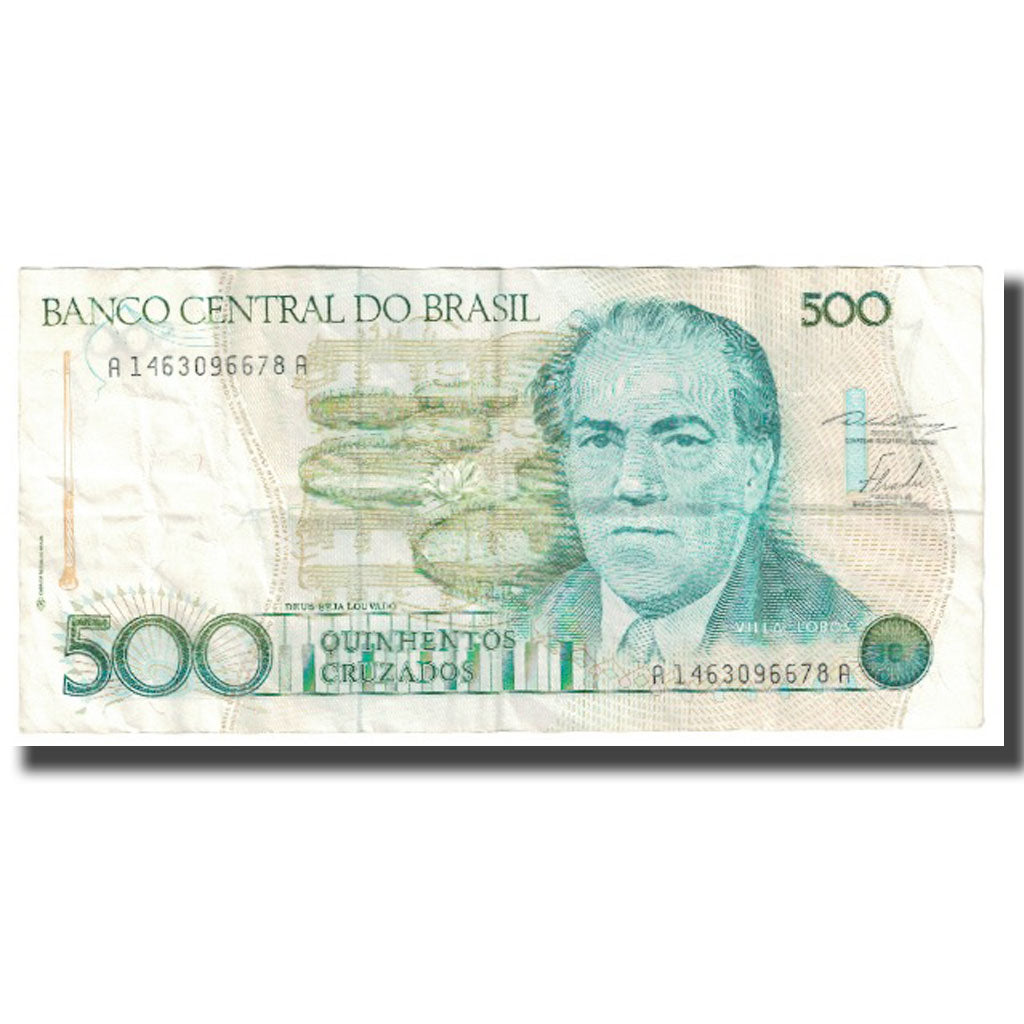 Biljet, Brazilië, 500 Cruzados, KM:212a, TB+