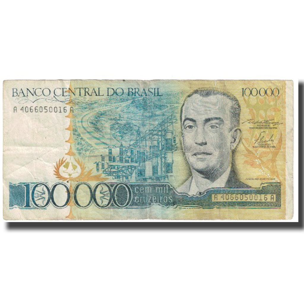 Billete, 100,000 Cruzeiros, Brasil, KM:205a, BC