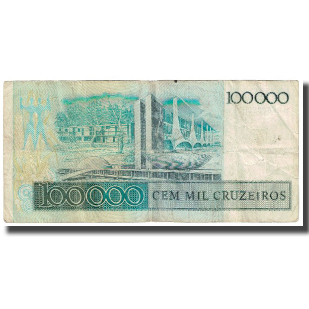 Billete, 100,000 Cruzeiros, Brasil, KM:205a, BC
