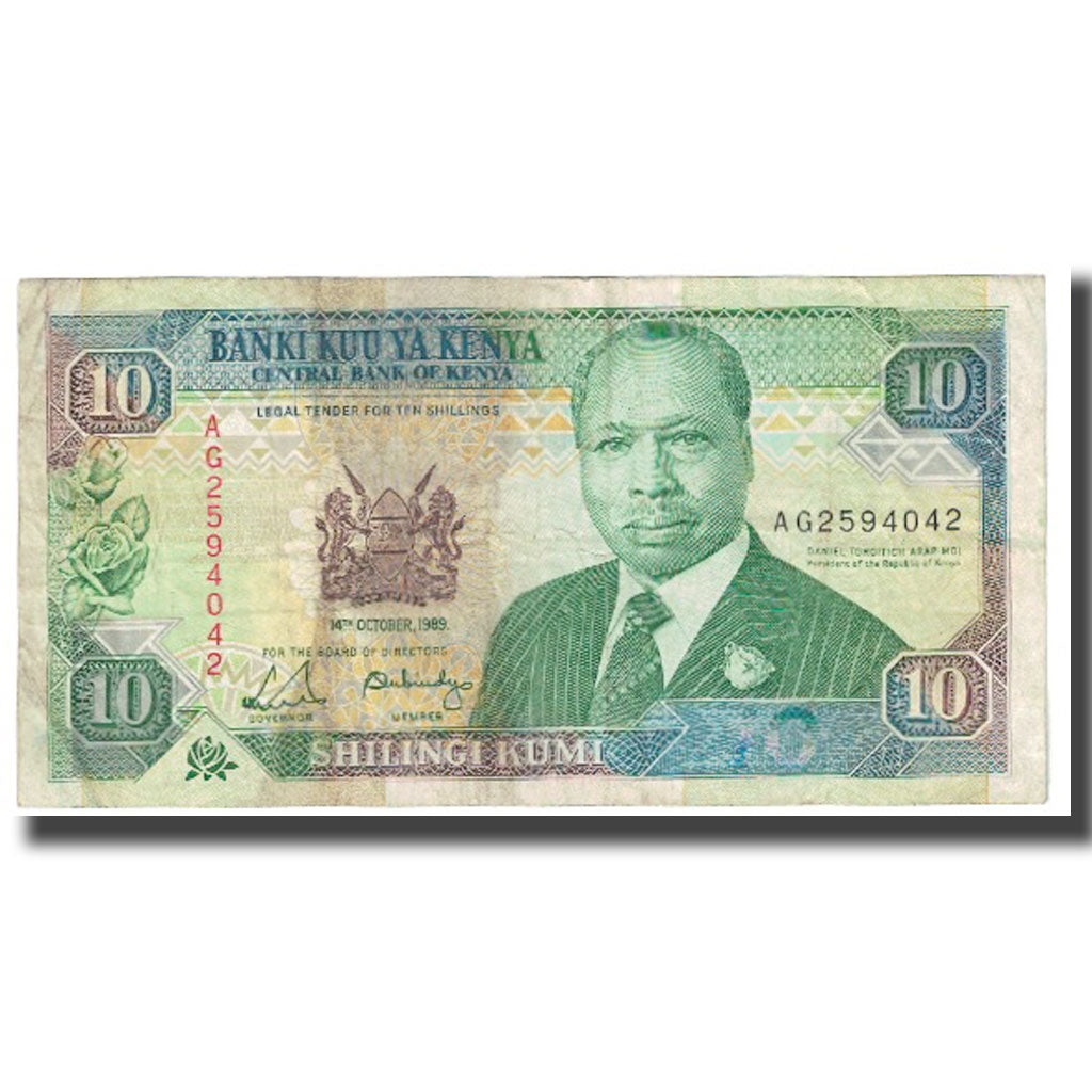 Billet, Kenya, 10 Shillings, 1989, 1989-10-14, KM:24a, TB