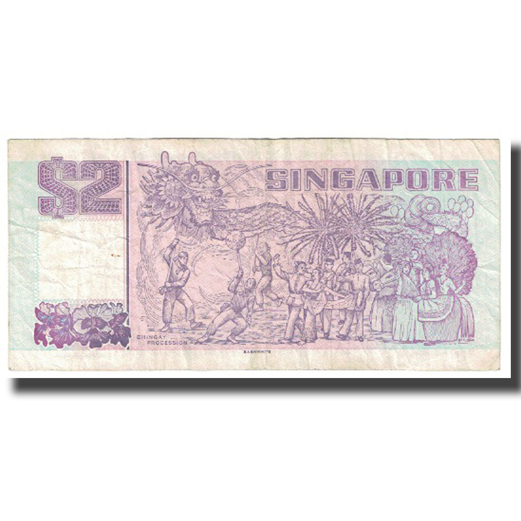 Banknote, Singapore, 2 Dollars, KM:28, VF(20-25)