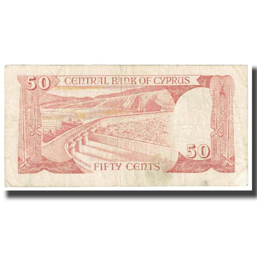 Banknote, Cyprus, 50 Cents, 1987, 1987-04-01, KM:52, F(12-15)