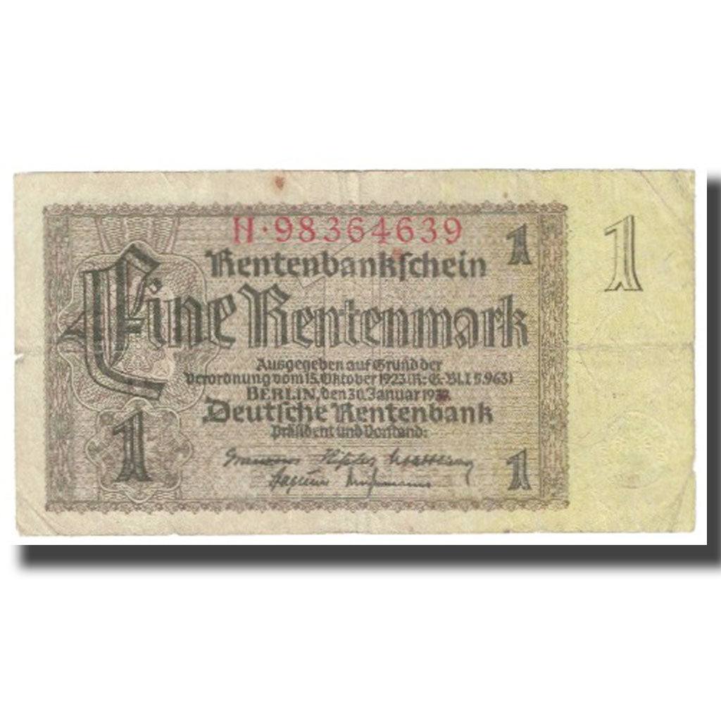 Banknote, Germany, 1 Rentenmark, 1923, 1923-10-15, KM:173b, VF(20-25)