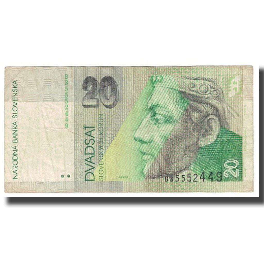 Banconote, Slovacchia, 20 Korun, 1993, 1993-09-01, KM:20a, B+