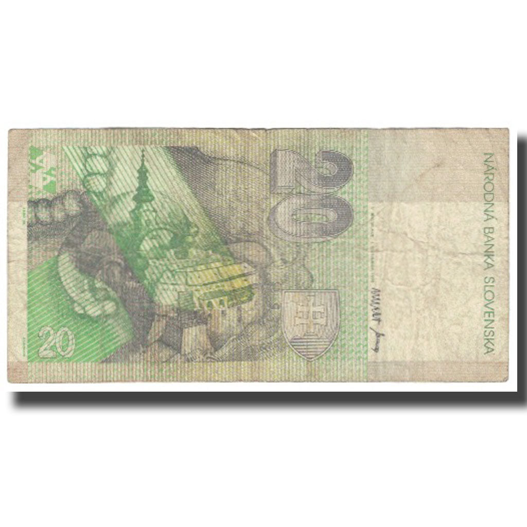 Banconote, Slovacchia, 20 Korun, 1993, 1993-09-01, KM:20a, B+