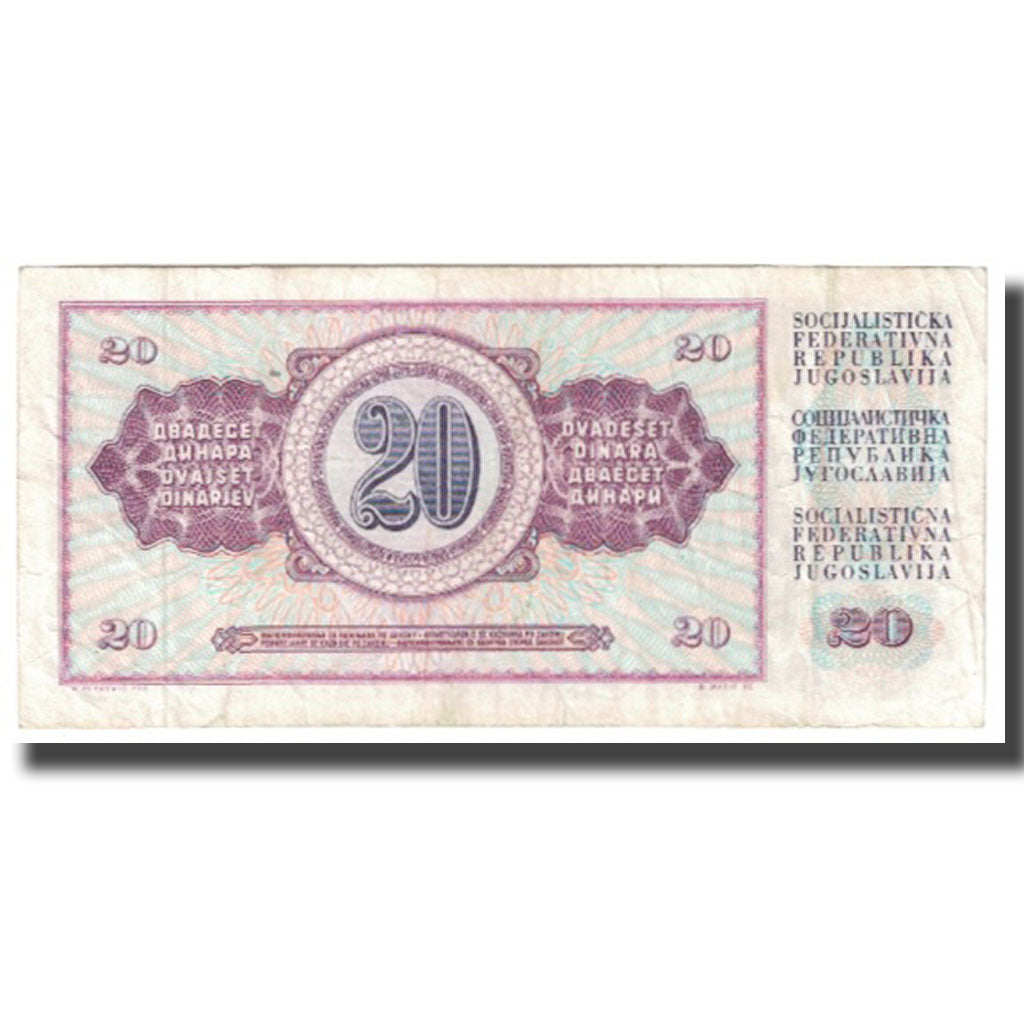 Billete, 20 Dinara, 1974, Yugoslavia, 1974-12-19, KM:85, BC