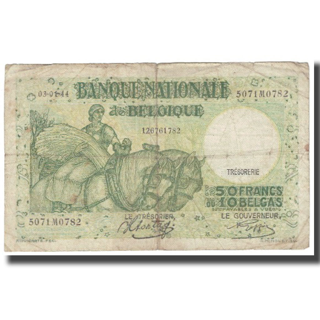 Banknote, Belgium, 50 Francs-10 Belgas, 1935, 1935-04-30, KM:106, AG(1-3)