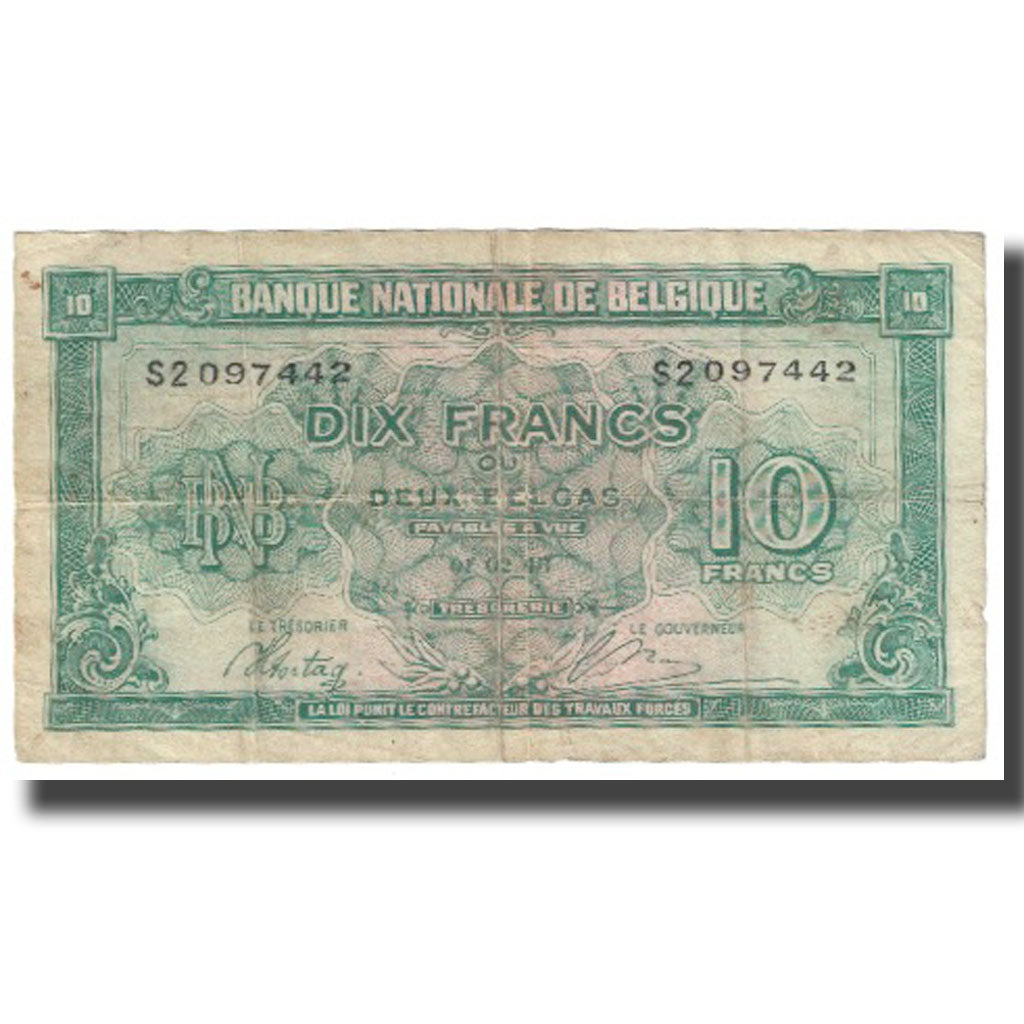 Banknote, Belgium, 10 Francs-2 Belgas, 1943, 1943-02-01, KM:122, VF(20-25)