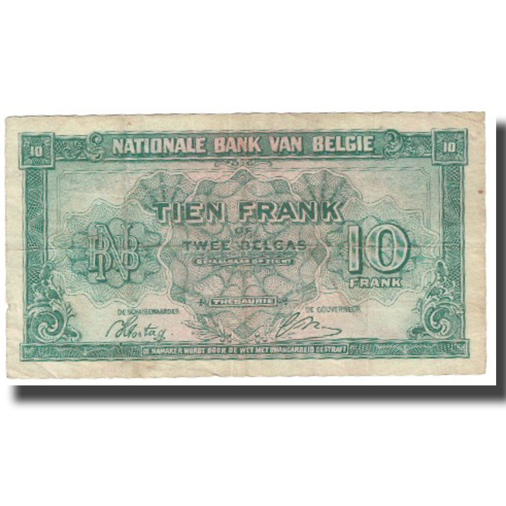 Banknote, Belgium, 10 Francs-2 Belgas, 1943, 1943-02-01, KM:122, VF(20-25)