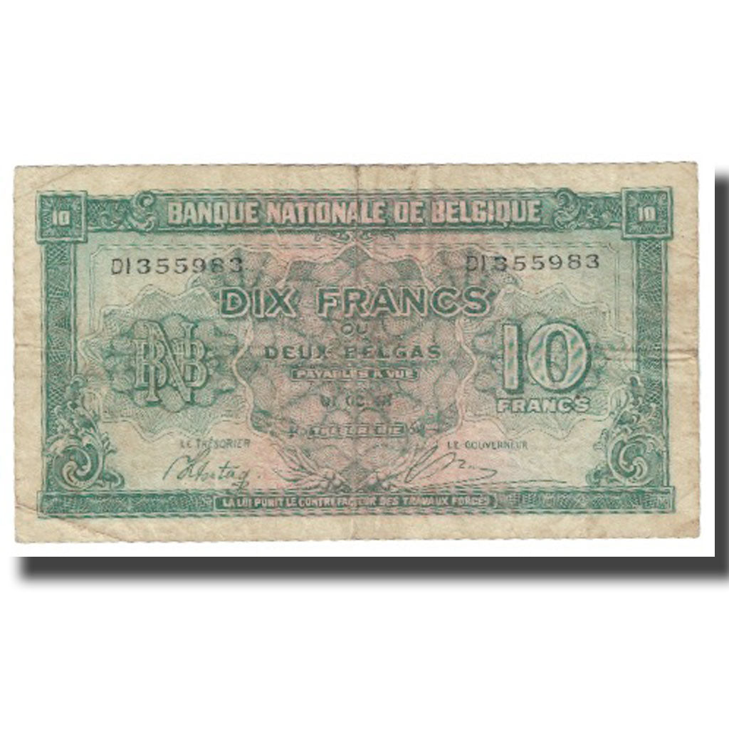 Banknote, Belgium, 10 Francs-2 Belgas, 1943, 1943-02-01, KM:122, VF(20-25)