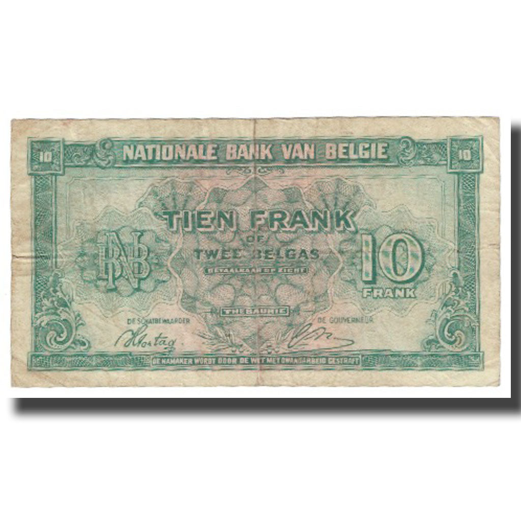 Banknote, Belgium, 10 Francs-2 Belgas, 1943, 1943-02-01, KM:122, VF(20-25)