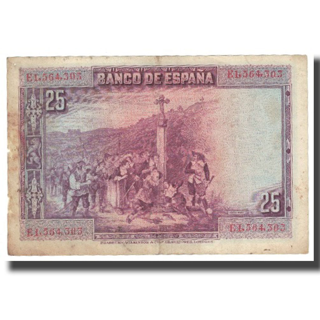 Billet, Espagne, 25 Pesetas, 1928, 1928-08-15, KM:74b, B