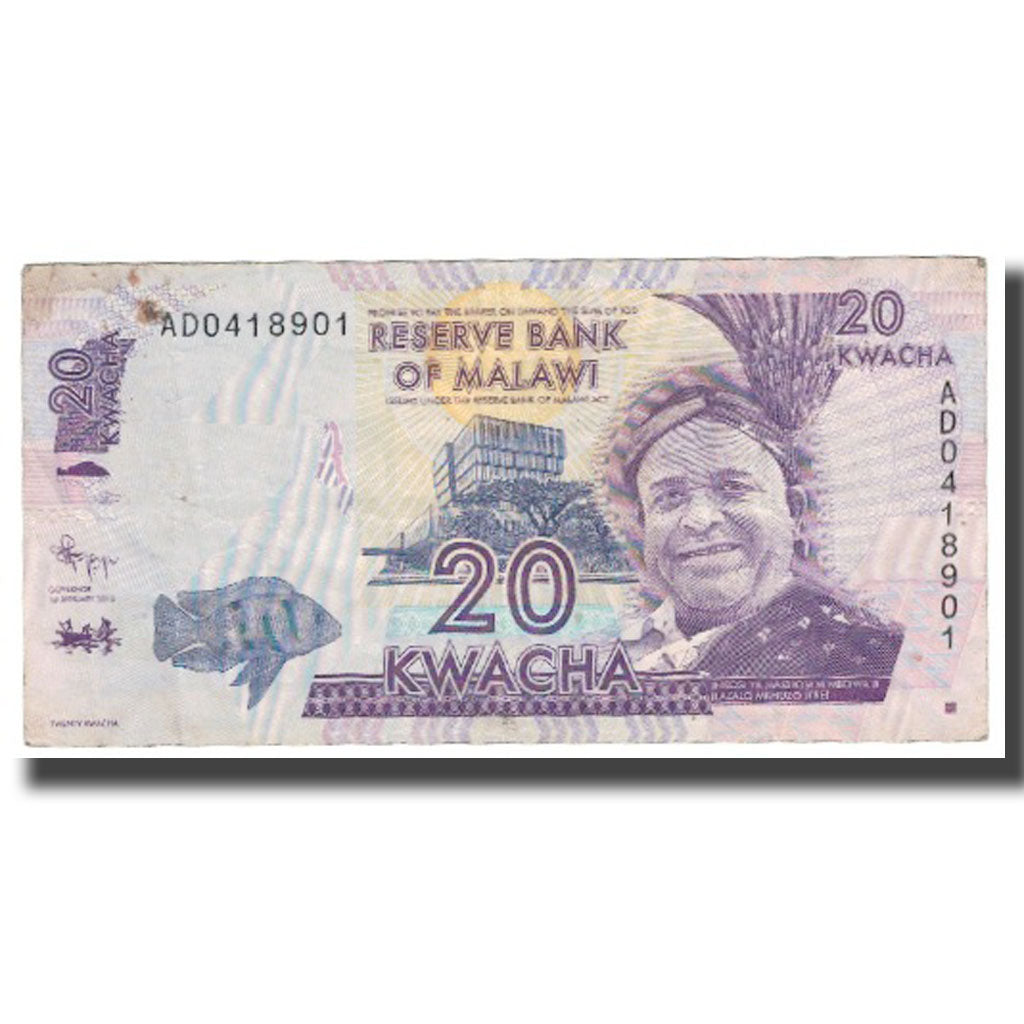 Banknote, Malawi, 20 Kwacha, 2012, 2012-01-01, KM:57, VG(8-10)