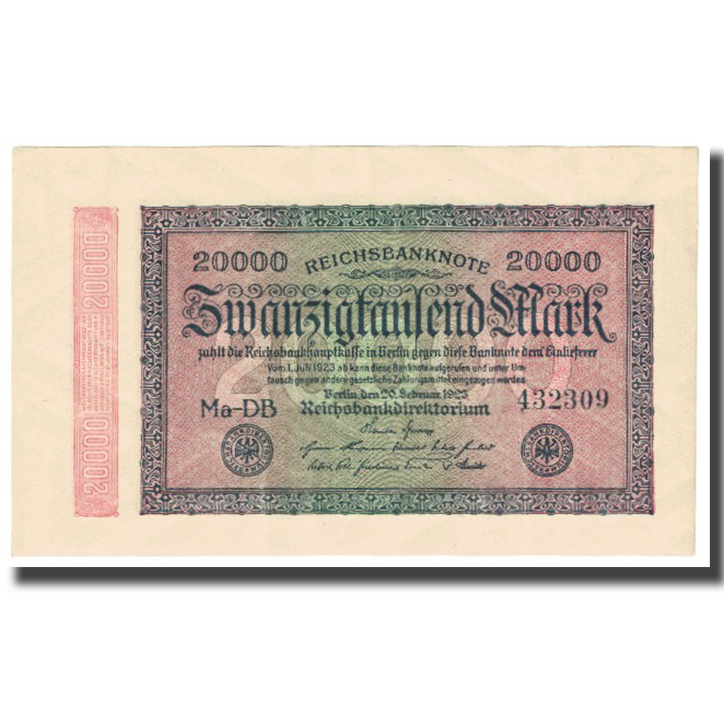 Banknote, Germany, 20,000 Mark, 1923, 1923-02-20, KM:85a, UNC(65-70)