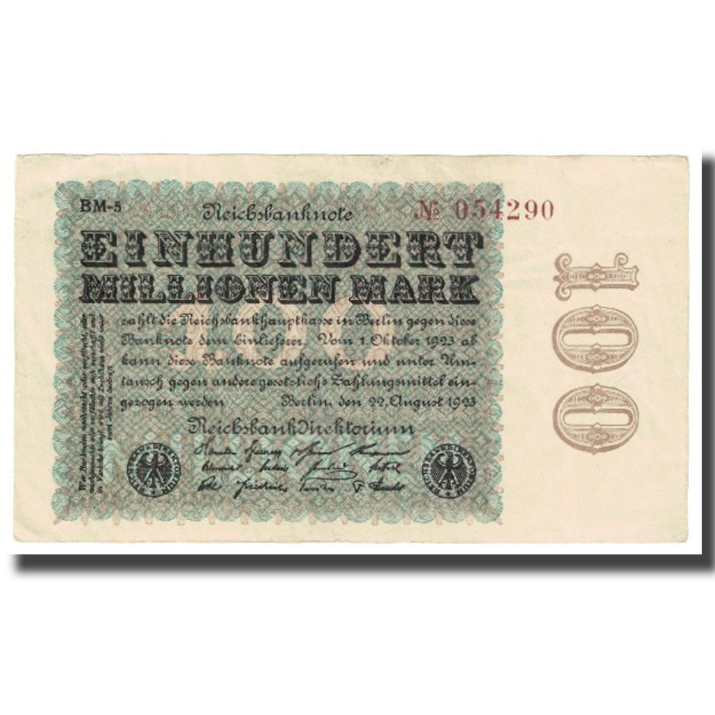 Banconote, Germania, 100 Millionen Mark, 1928, 1923-08-22, KM:107c, BB
