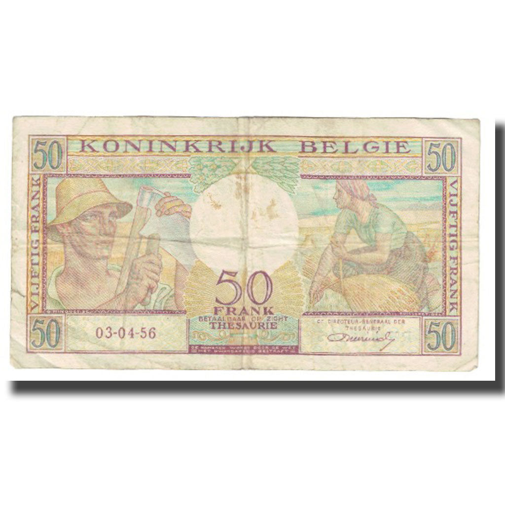 Banknote, Belgium, 50 Francs, 1956, 1956-04-03, KM:133b, EF(40-45)