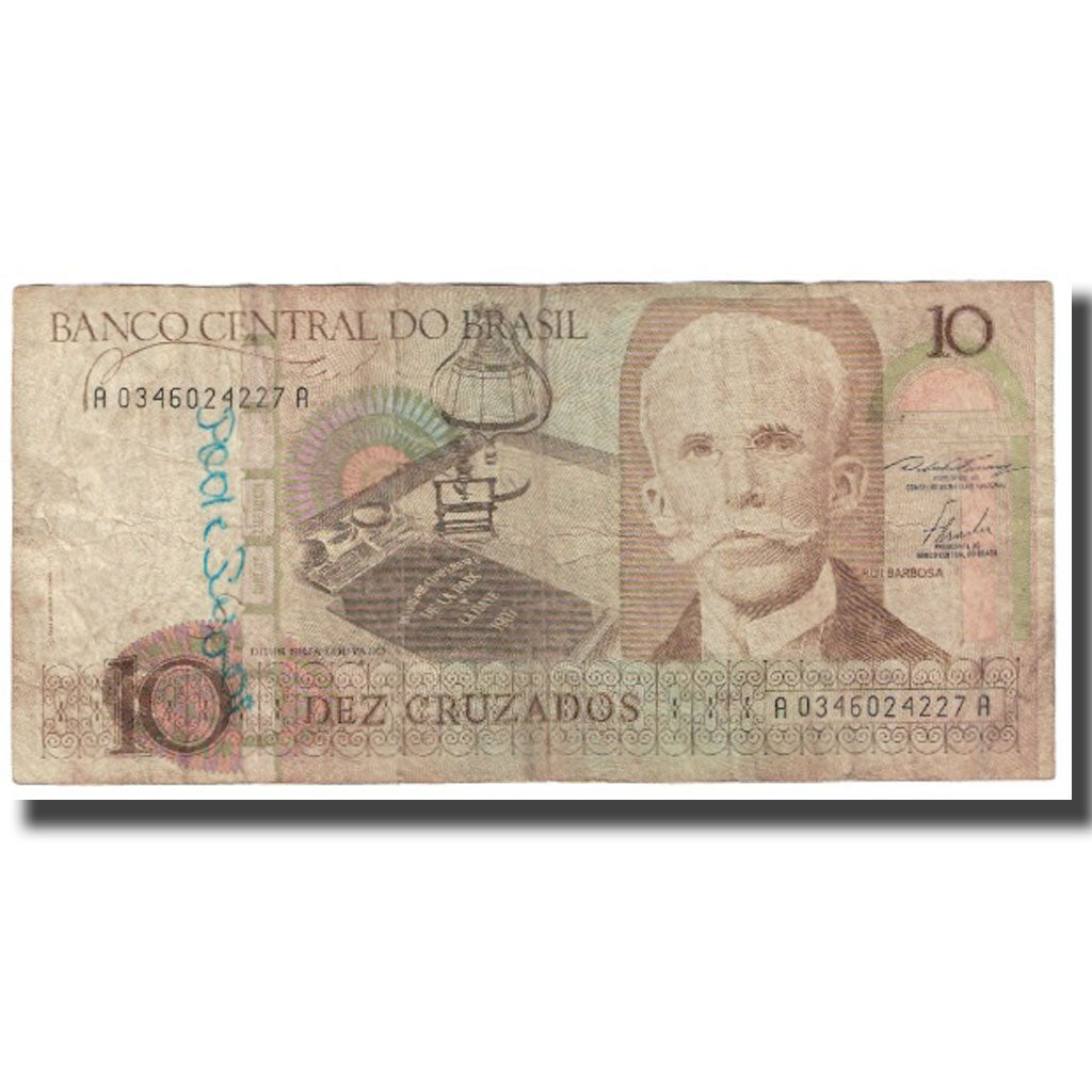 Biljet, Brazilië, 10 Cruzados, KM:209b, TB