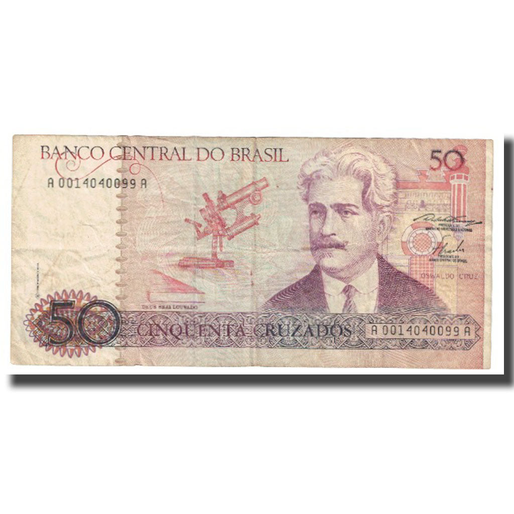 Biljet, Brazilië, 50 Cruzados, KM:210b, TTB