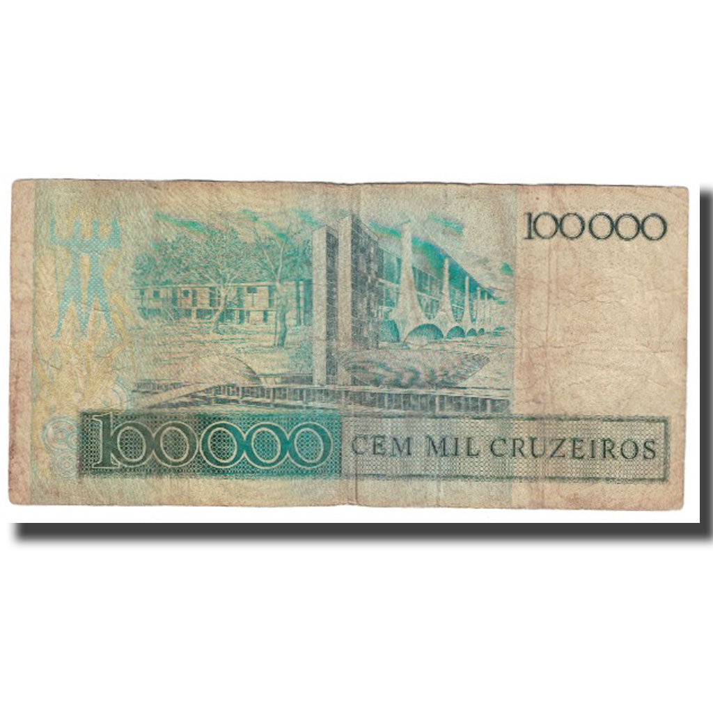 Banknote, Brazil, 100,000 Cruzeiros, KM:205a, EF(40-45)