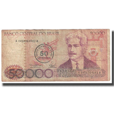 Geldschein, Brasilien, 50 Cruzados on 50,000 Cruzeiros, KM:207, SS