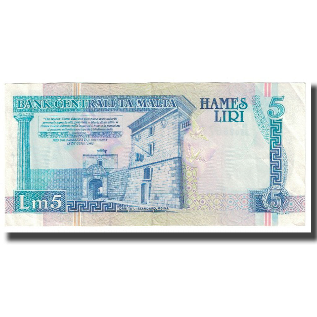 Banconote, Malta, 5 Liri, 1967, KM:42, BB