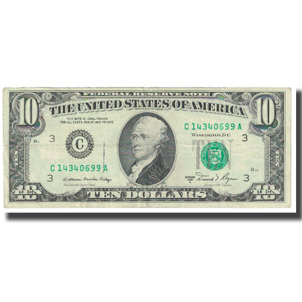 Banknote, United States, Ten Dollars, 1981, KM:470a, AU(55-58)