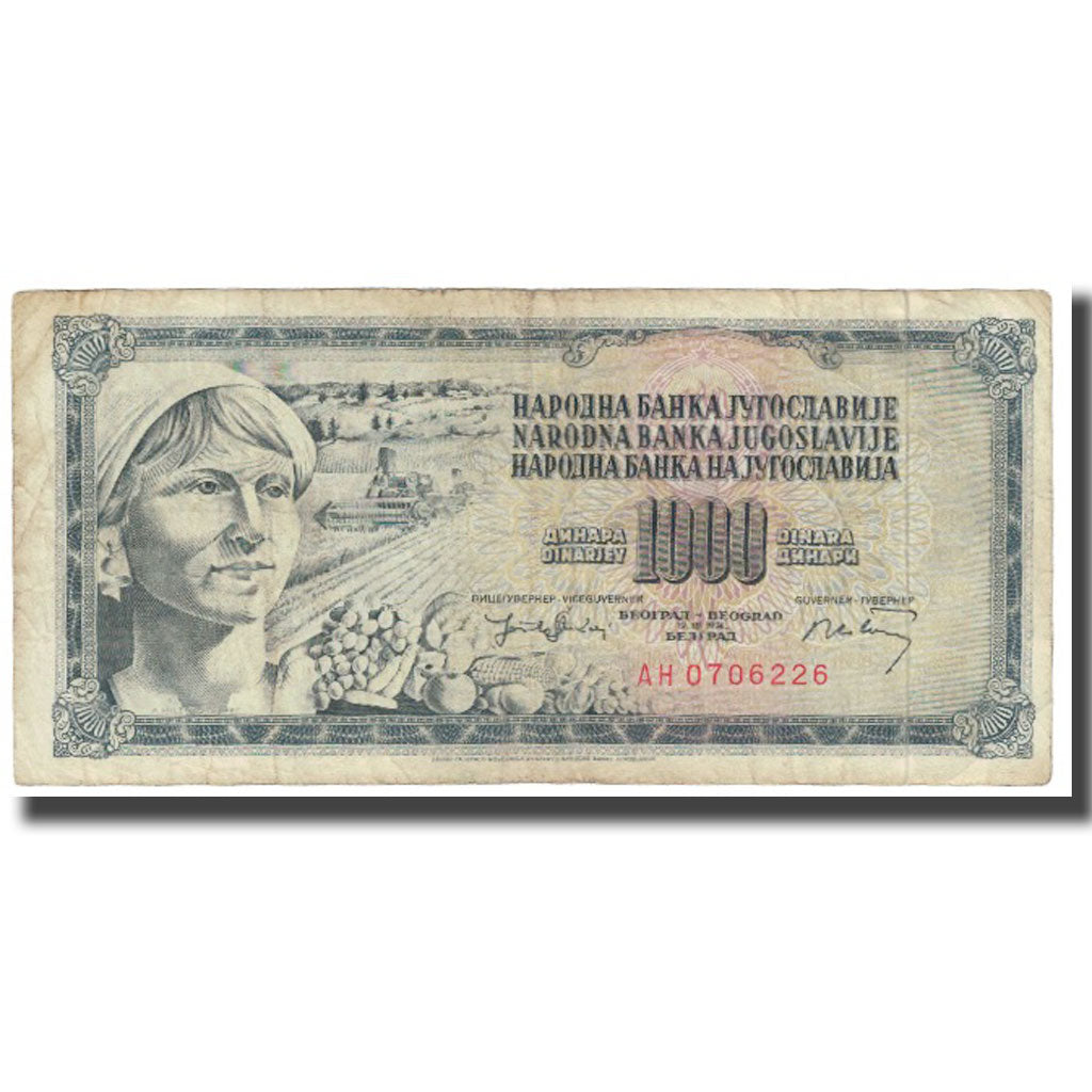 Banknote, Yugoslavia, 1000 Dinara, 1974, 1974-12-19, KM:92a, VF(20-25)