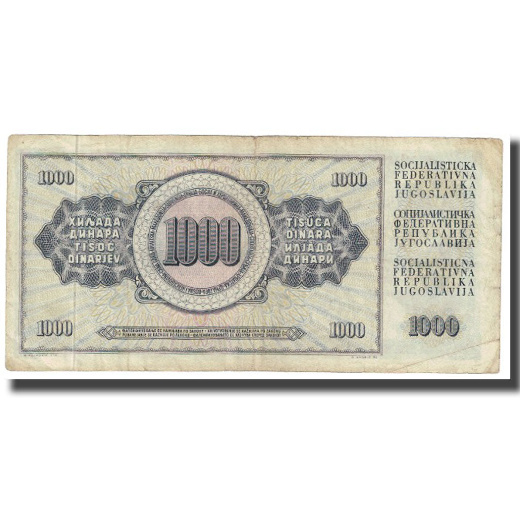 Banknote, Yugoslavia, 1000 Dinara, 1974, 1974-12-19, KM:92a, VF(20-25)