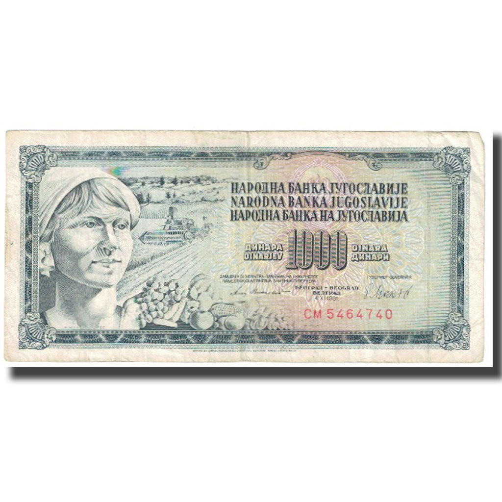 Banknote, Yugoslavia, 1000 Dinara, 1981, 1981-11-04, KM:92a, VF(20-25)