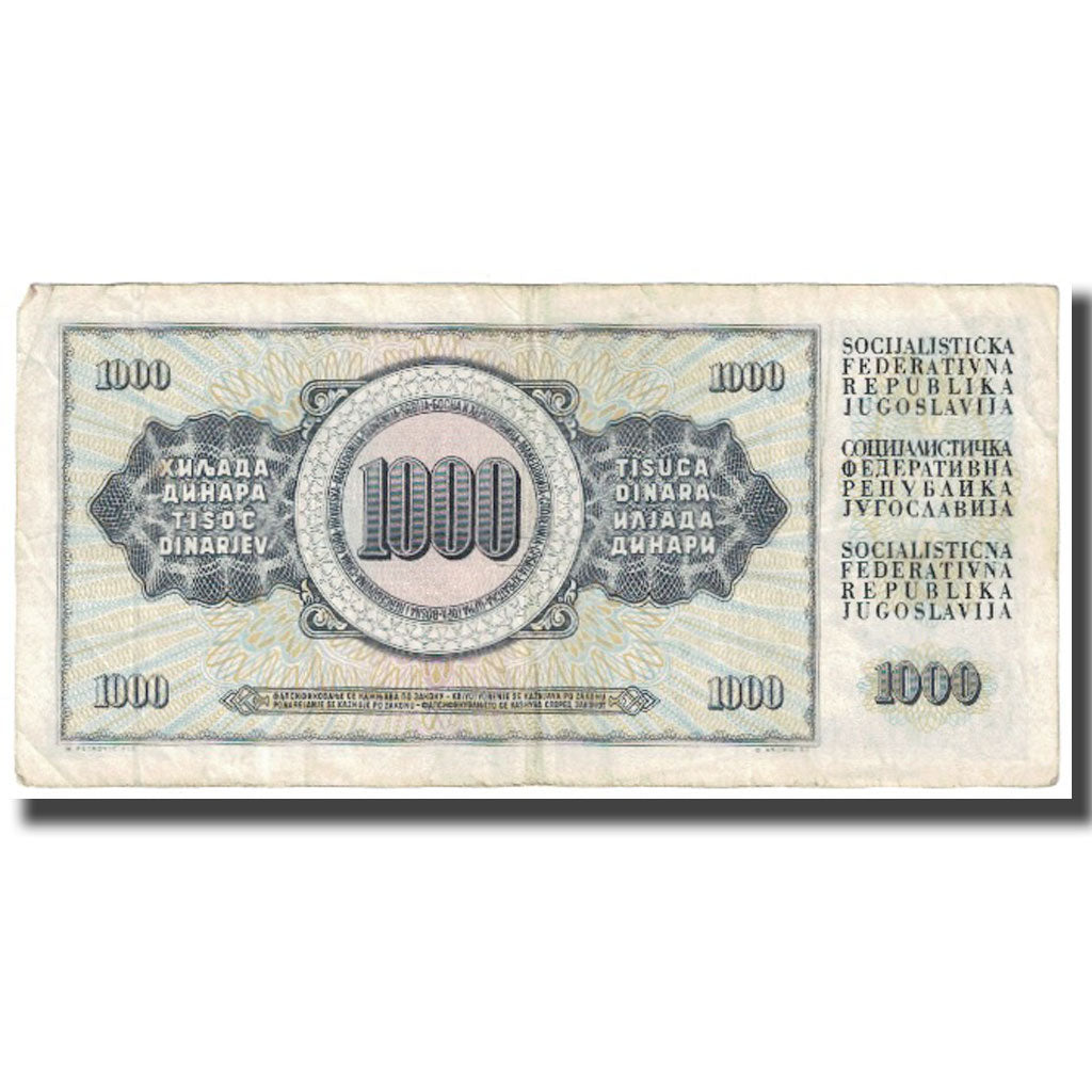 Banknote, Yugoslavia, 1000 Dinara, 1981, 1981-11-04, KM:92a, VF(20-25)