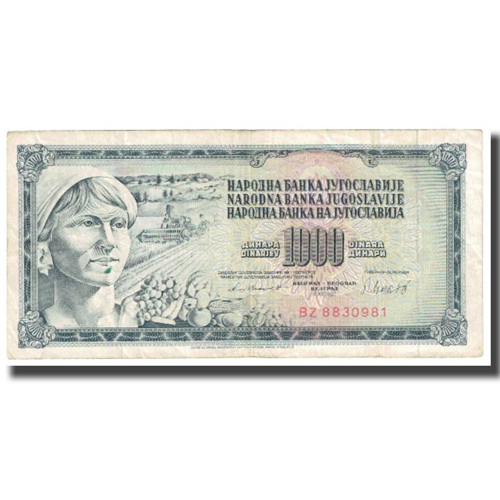 Banknote, Yugoslavia, 1000 Dinara, 1981, 1981-11-04, KM:92a, EF(40-45)