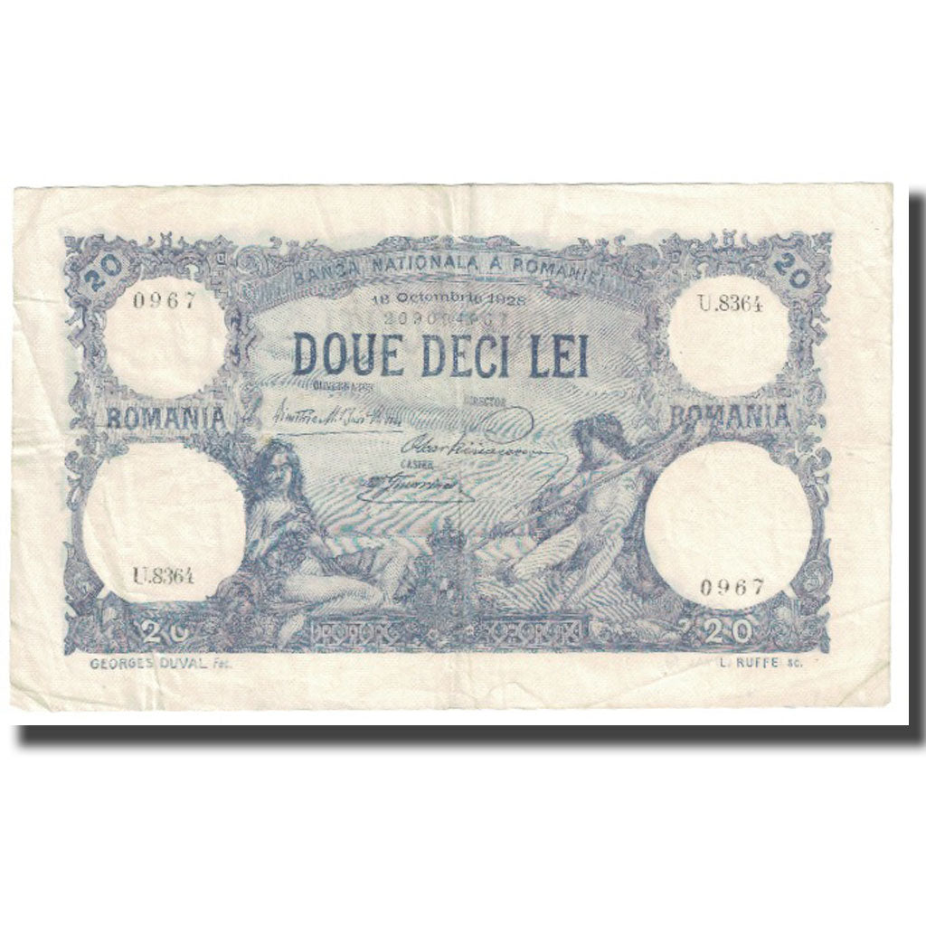 Banknote, Romania, 20 Lei, 1928, 1928-10-18, KM:20a, EF(40-45)