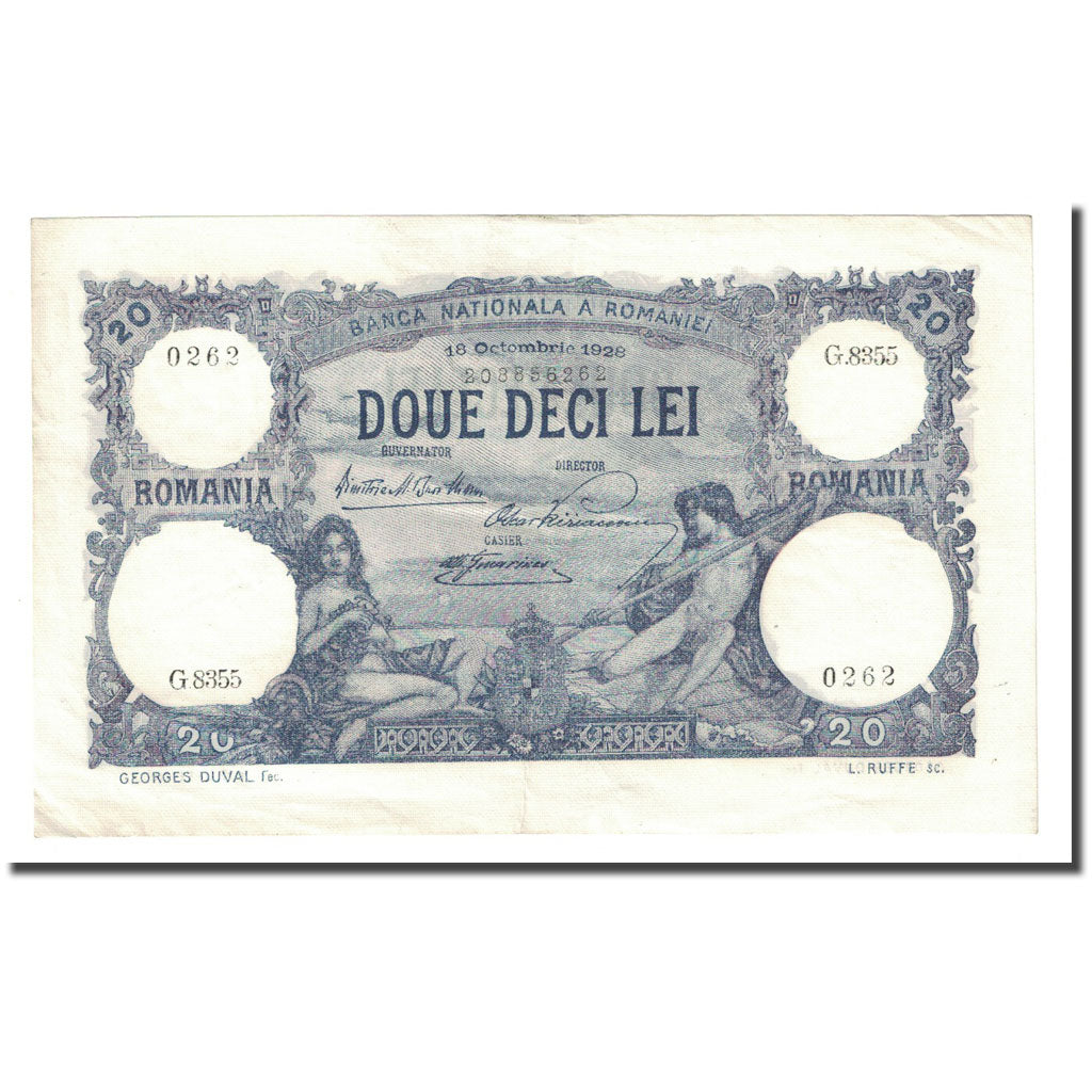 Banknote, Romania, 20 Lei, 1928, 1928-10-18, KM:20a, EF(40-45)