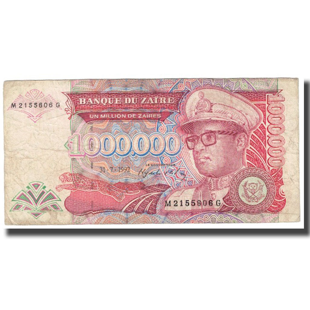 Banconote, Zaire, 1,000,000 Zaïres, 1992, 1992-07-31, KM:44a, BB