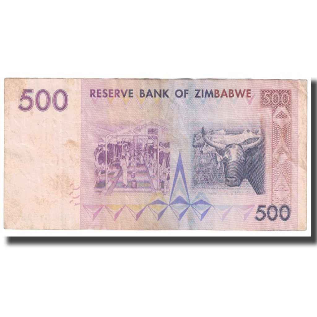 Banconote, Zimbabwe, 500 Dollars, 2007, KM:70, BB