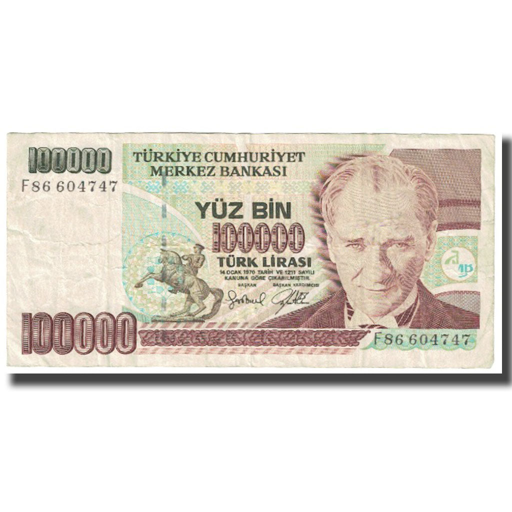 Banknot, Turcja, 100,000 Lira, KM:206, EF(40-45)