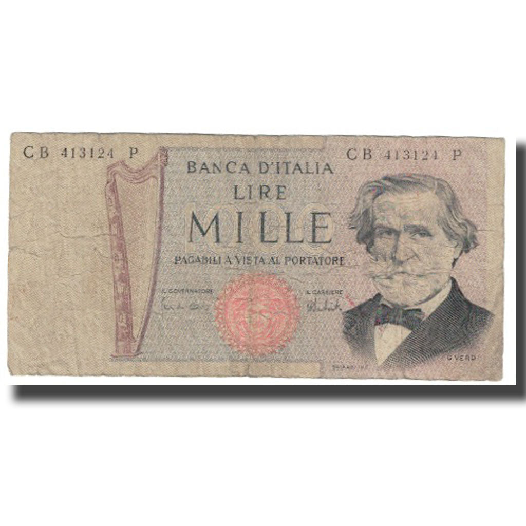 Biljet, Italië, 1000 Lire, KM:101d, TTB