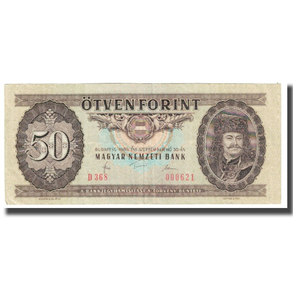 Banknote, Hungary, 50 Forint, 1980, 1980-09-30, KM:170f, EF(40-45)