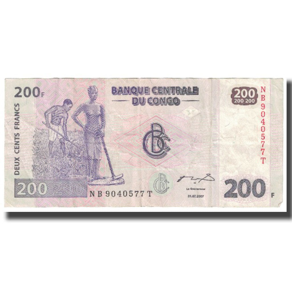 Banknote, Congo Democratic Republic, 200 Francs, 2007, 2007-07-31, KM:95a
