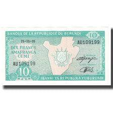 Billet, Burundi, 10 Francs, 1995, 1995-05-25, KM:33d, NEUF