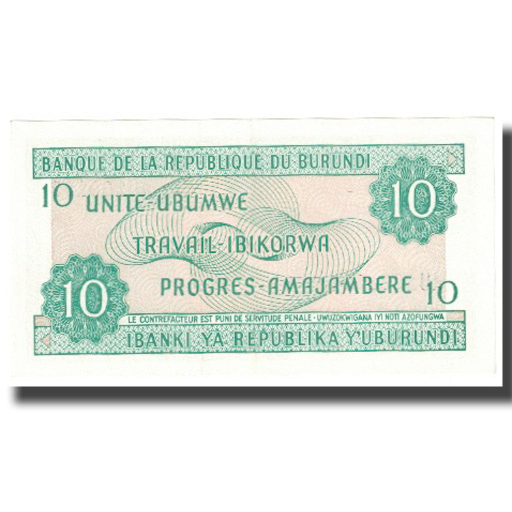Banknote, Burundi, 10 Francs, 1995, 1995-05-25, KM:33d, UNC(65-70)