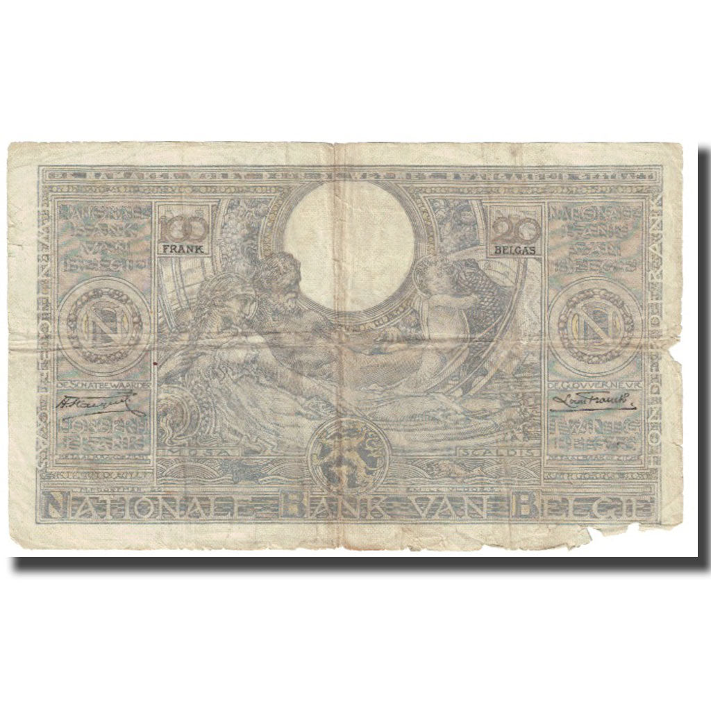 Banknote, Belgium, 100 Francs-20 Belgas, 1934, 1934-01-12, KM:107, VF(20-25)