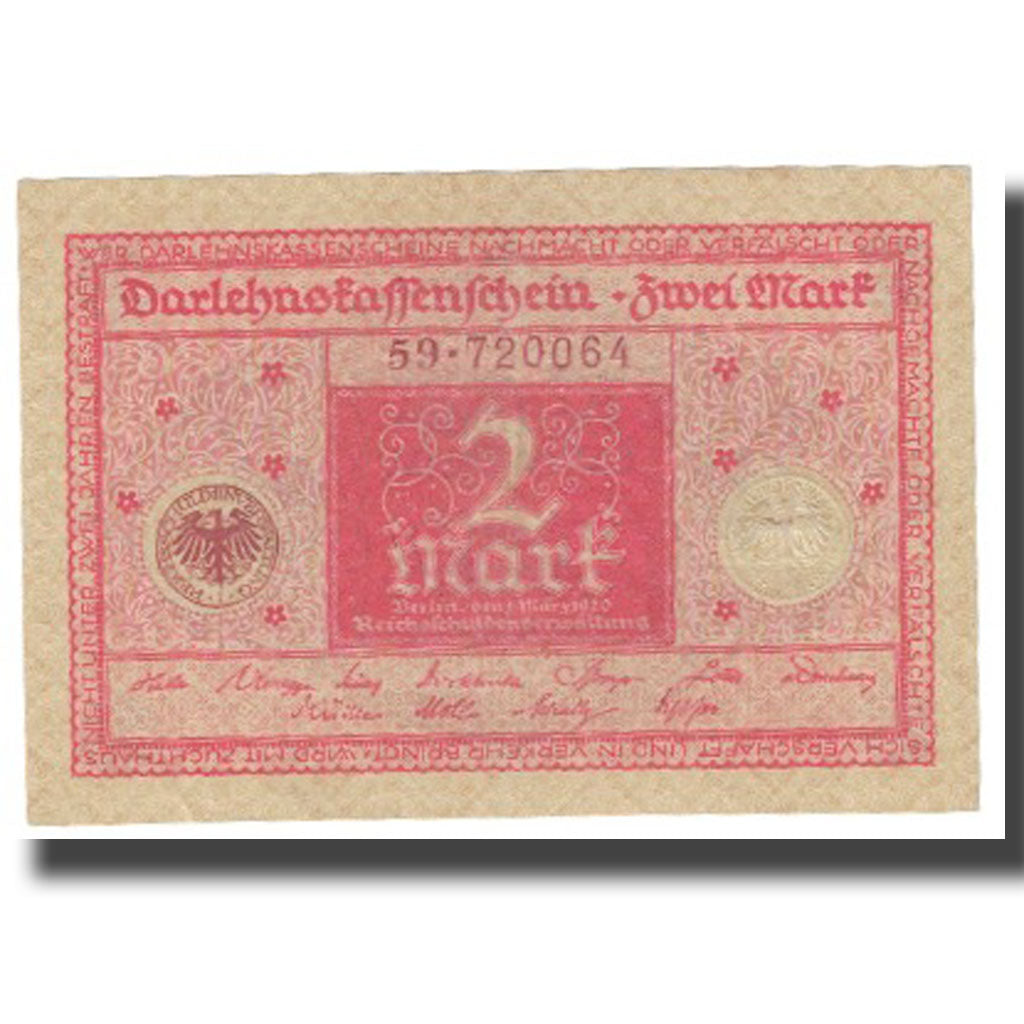 Nota, Alemanha, 2 Mark, 1920, KM:59, UNC(63)