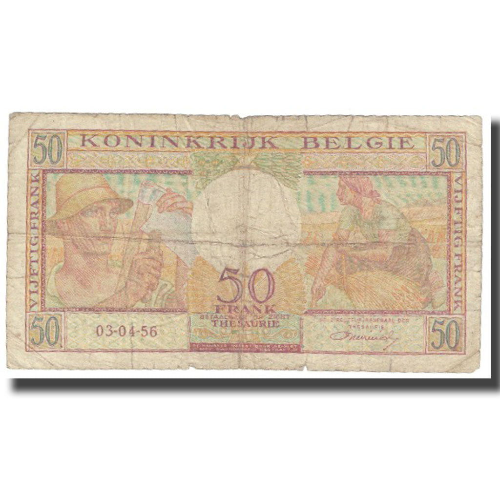 Banknote, Belgium, 50 Francs, 1956, 1956-04-03, KM:133b, VF(20-25)