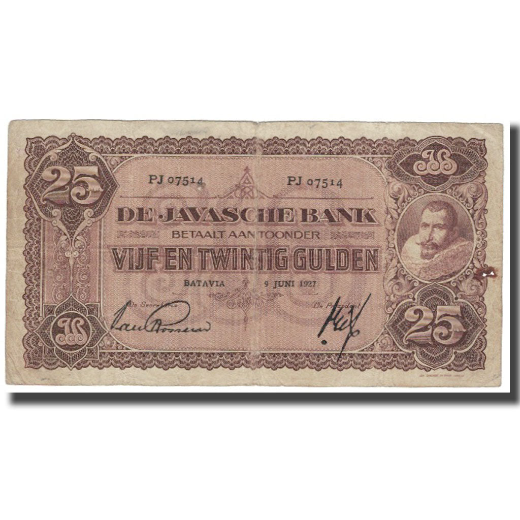 Banconote, INDIE OLANDESI, 25 Gulden, 1927, 1927-06-09, KM:71a, BB